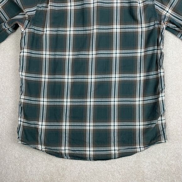 The North Face Mens Size Large Green Plaid Hiking Camping Outdoor Flannel Shirt - Picture 8 of 15